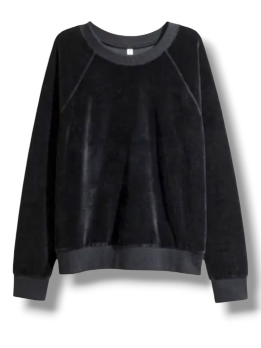 Cable & Gauge Women’s Black Velour Pullover Crewneck Sweater